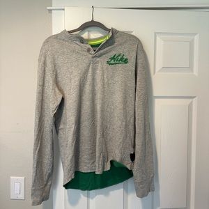 Green and Grey Nike Long-Sleeve